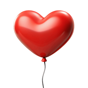 3d icon of red love balloon png