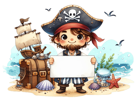 aigenerated pirate holding a sign png