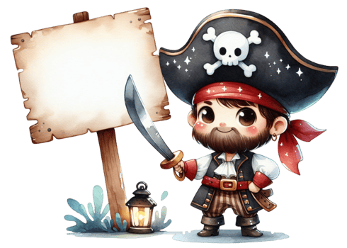 aigenerated pirate holding a sign png