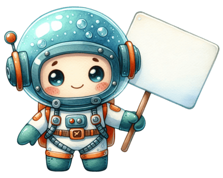aigenerated aquanaut holding a blank sign png