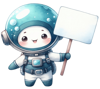 aigenerated aquanaut holding a blank sign png