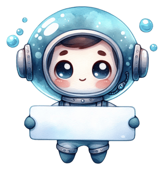 aigenerated aquanaut holding a blank sign png