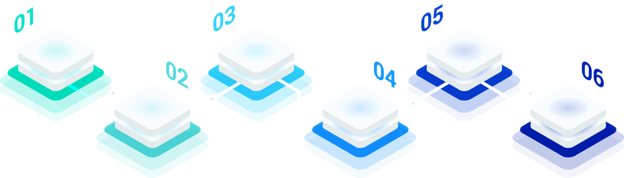 6 Step Process Flow Infographic png