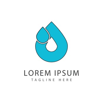 Water drop illustration logo design vector
