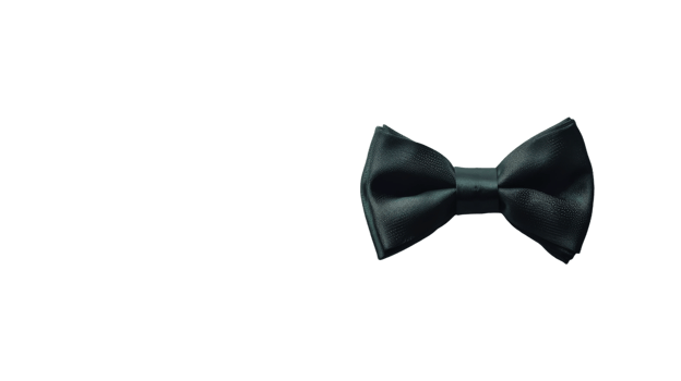 Black bow tie isolated on the transparent background, Format png