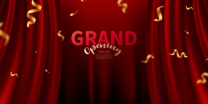 Design your opening card with illustrations. Beautiful business banner template vector