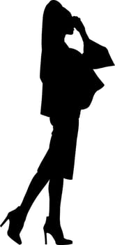 Silhouette beautiful fashion girl on white background vector