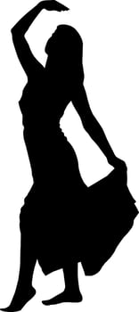 Silhouette beautiful fashion girl on white background vector