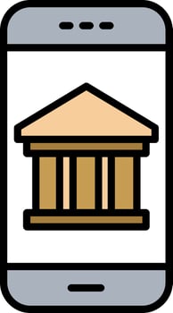 Mobile Banking Line Filled Icon vector
