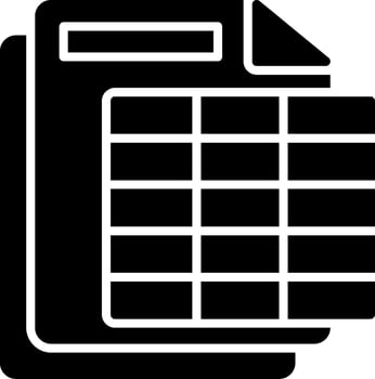 Spreadsheet Glyph Icon Design vector