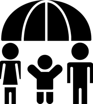 Family Health Insurance Glyph Icon Design vector