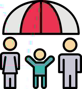 Family Health Insurance Line Filled Icon vector