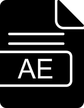 AE File Format Glyph Icon vector