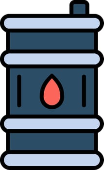 Oil Barrel Line Filled Icon vector