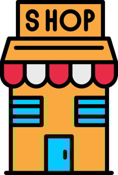 Shop Line Filled Icon vector