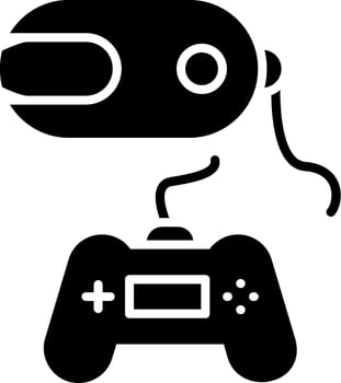 Vr Game Glyph Icon vector