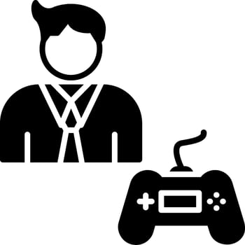 Gamer Glyph Icon vector