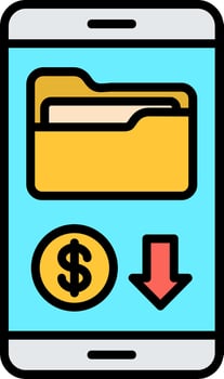 Mobile App Line Filled Icon vector