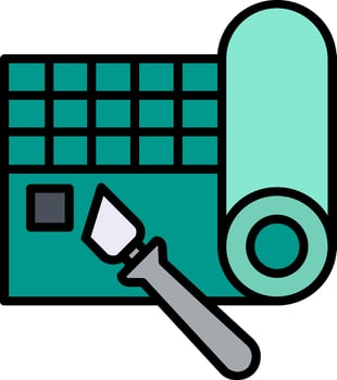 Cutting Mat Line Filled Icon vector