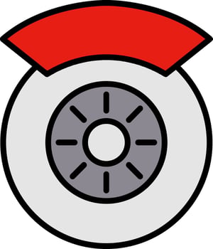 Brake Disc Line Filled Icon vector