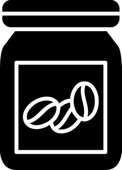 Beans Jar Glyph Icon vector