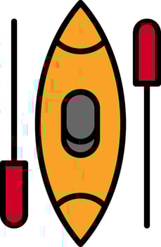 Canoe Line Filled Icon vector
