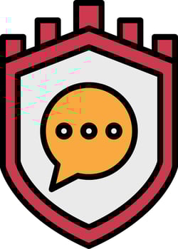 Security Castle Massage Line Filled Icon vector