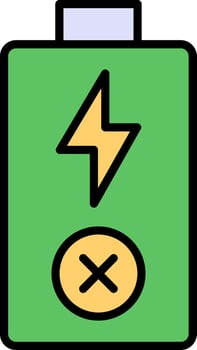 Empty Battery Line Filled Icon vector