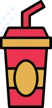 Cold Drink Line Filled Icon vector