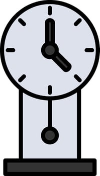 Clock Line Filled Icon vector