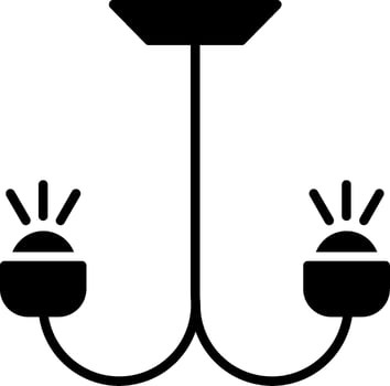 Chandelier Glyph Icon Design vector