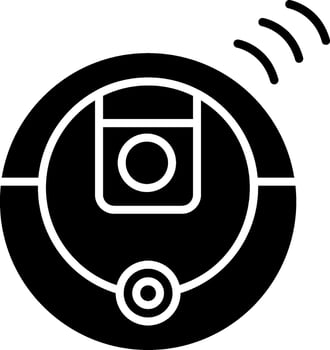 Robot Vacuum Cleaner Glyph Icon vector