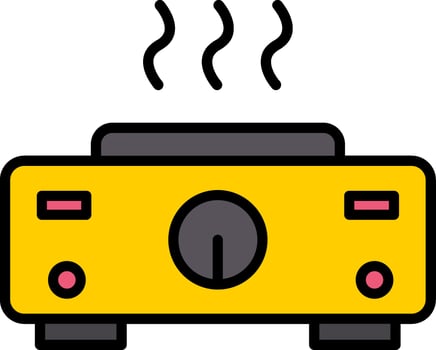 Hot Plate Line Filled Icon vector