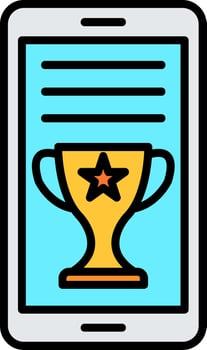 Online Award Line Filled Icon vector