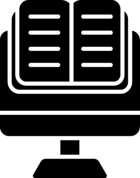 Online Learning Glyph Icon vector