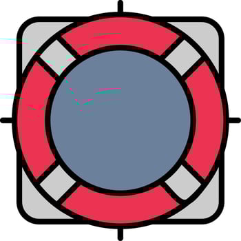 Rescue Buoy Line Filled Icon vector