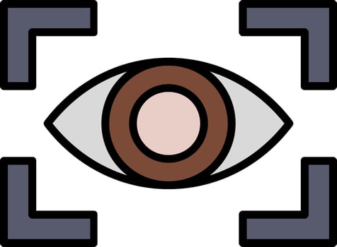 Vision Line Filled Icon vector