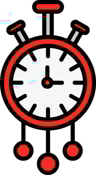 Clock Line Filled Icon vector