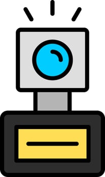 Camera Flash Line Filled Icon vector