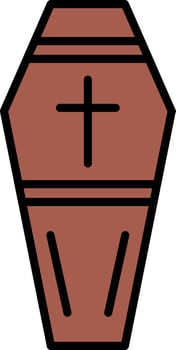 Coffin Line Filled Icon vector