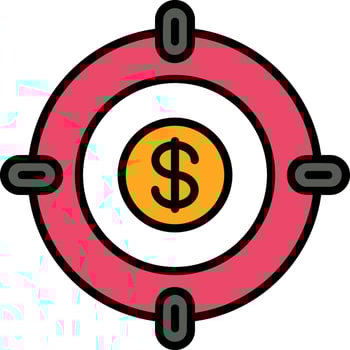 Target Line Filled Icon vector