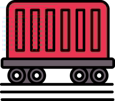 Train Container Line Filled Icon vector