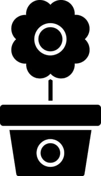 Flower Pot Glyph Icon vector
