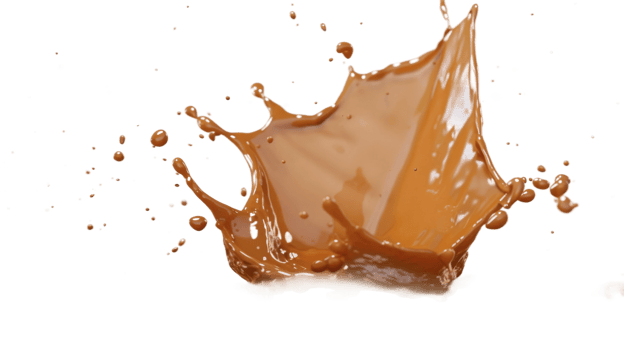 Essence in a Splash of Coffee isolated on the transparent background, Format png