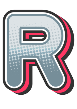 Comic Halftone Alphabet Letter and Number png