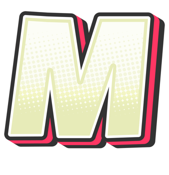 Comic Halftone Alphabet Letter and Number png