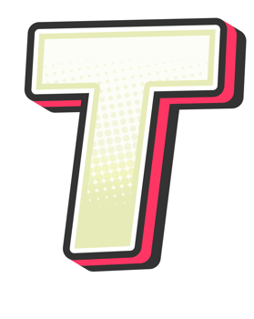 Comic Halftone Alphabet Letter and Number png