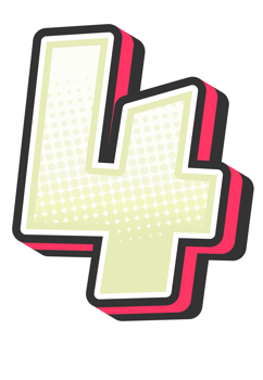 Comic Halftone Alphabet Letter and Number png