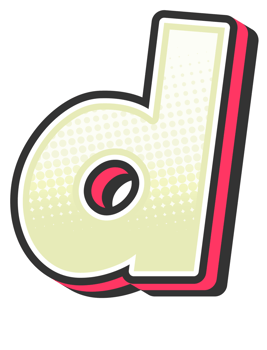 Comic Halftone Alphabet Letter and Number png