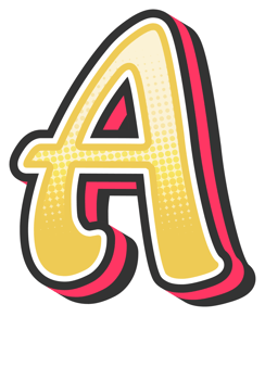Comic Halftone Alphabet Letter and Number png